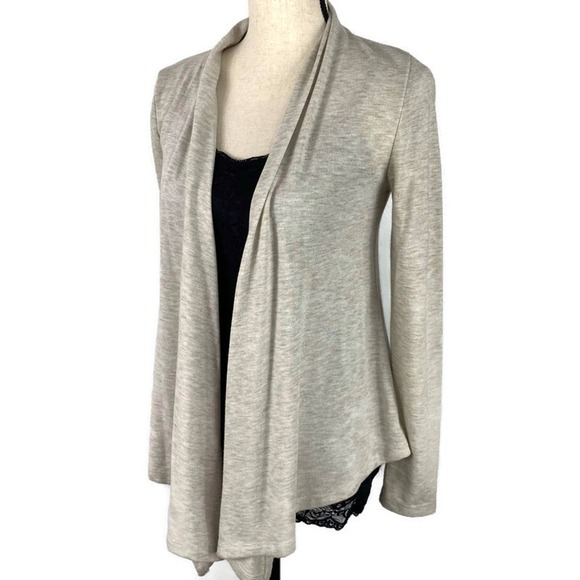Ambiance Namaste Draped Cardigan Cream Open Waterfall Yoga Womens Sz Small - Picture 8 of 8